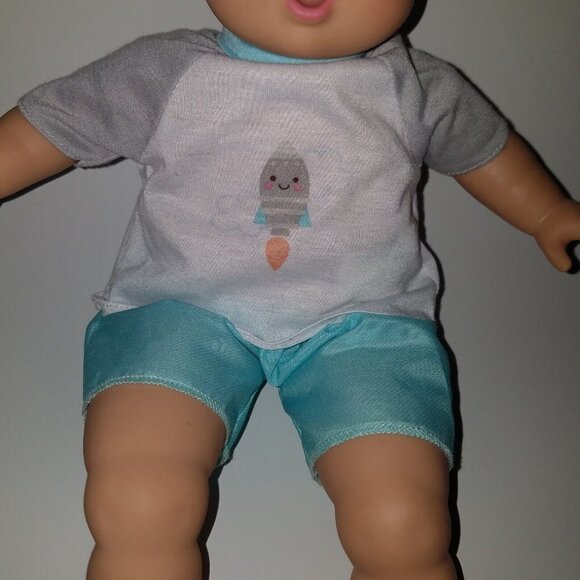 Perfectly Cute My Sweet Baby 14" Boy Baby Doll Blonde Hair Brown Eyes Outfit - Picture 4 of 10